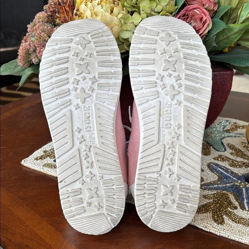 Hey Dude Wendy Boho Rose Pink Lightweight Slip-On Canvas Sneakers Colorful Trim